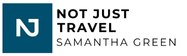 Not Just Travel logo with Samantha Green added - cruise blue logo with transparent background